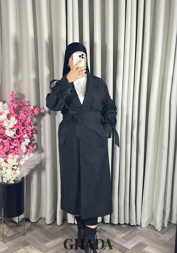 Trench-coat oversize en noir