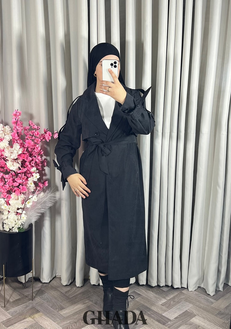 Trench-coat oversize en noir