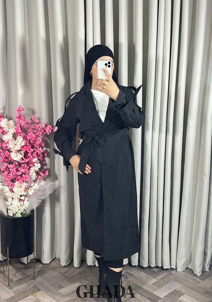 Trench-coat oversize en noir