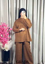 Ensemble en maille camel
