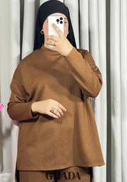 Ensemble en maille camel