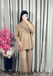 Ensemble en maille beige