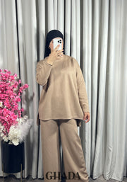 Ensemble en maille beige