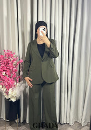 Ensemble tailleur en vert kaki