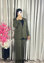 Ensemble tailleur en vert kaki