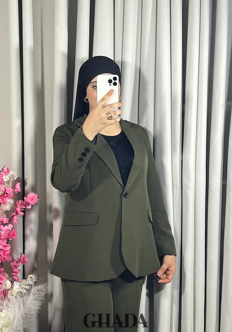 Ensemble tailleur en vert kaki
