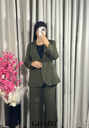 Ensemble tailleur en vert kaki
