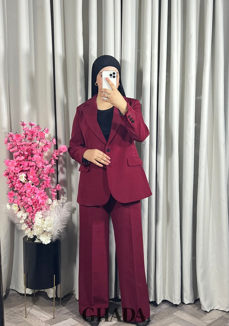 Ensemble Tailleur en Bordeaux