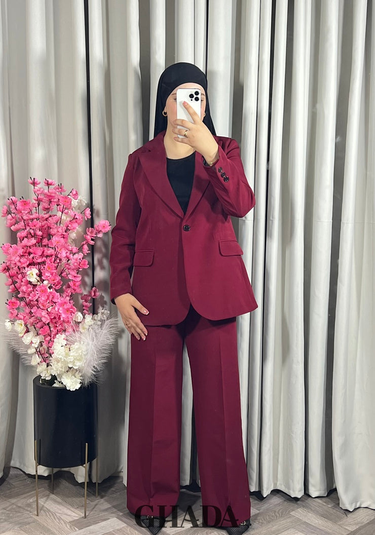 Ensemble Tailleur en Bordeaux