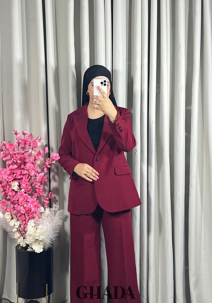 Ensemble Tailleur en Bordeaux