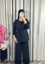 Ensemble gilet et pantalon en noir