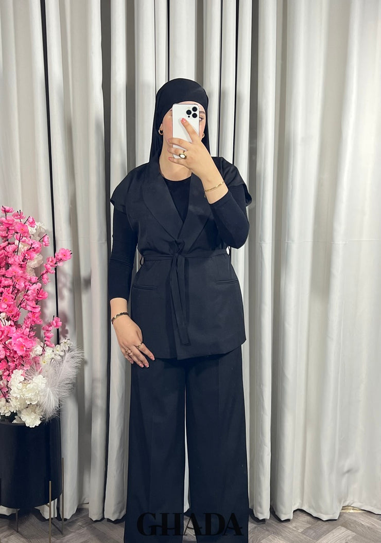 Ensemble gilet et pantalon en noir