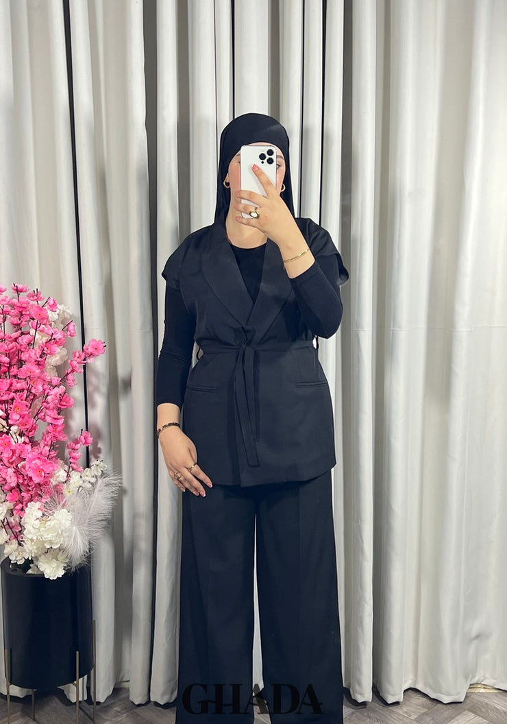 Ensemble gilet et pantalon en noir