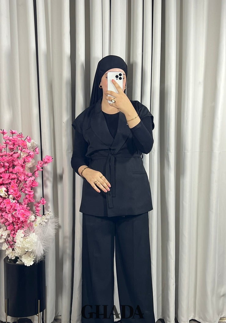 Ensemble gilet et pantalon en noir