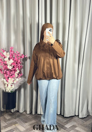 Bomber suède en camel