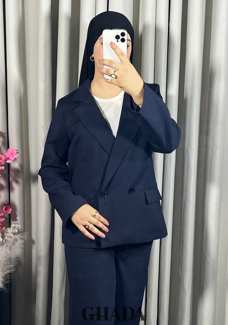 Veste courte en bleu marine