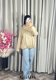 Bomber suède en beige