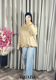 Bomber suède en beige