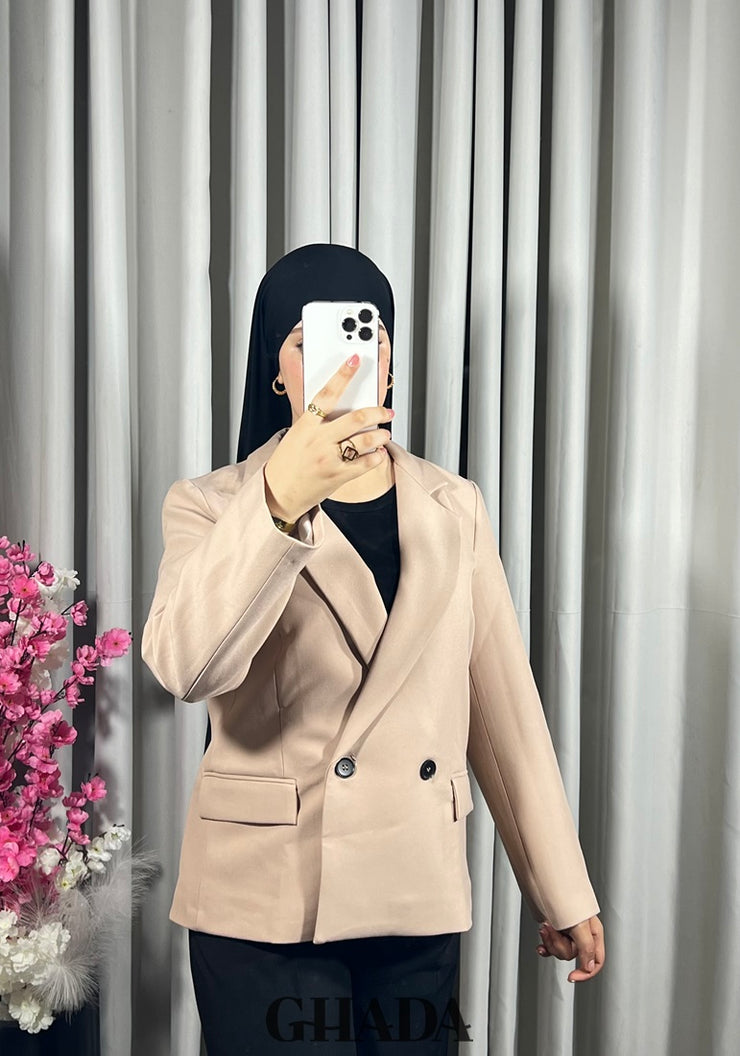 Veste courte en beige sable