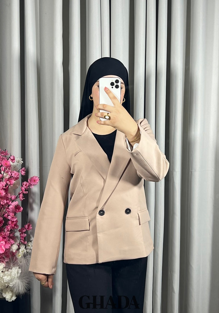 Veste courte en beige sable