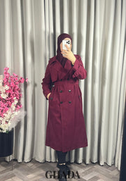 Trench-coat en bordeaux