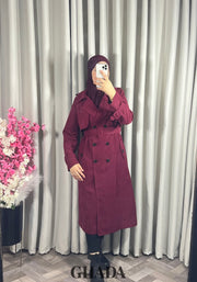 Trench-coat en bordeaux