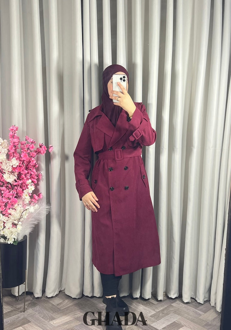 Trench-coat en bordeaux