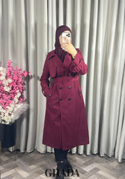 Trench-coat en bordeaux