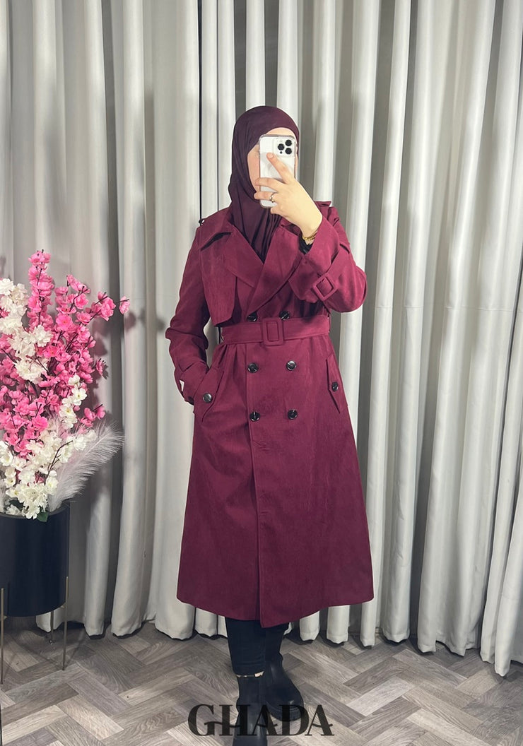 Trench-coat en bordeaux