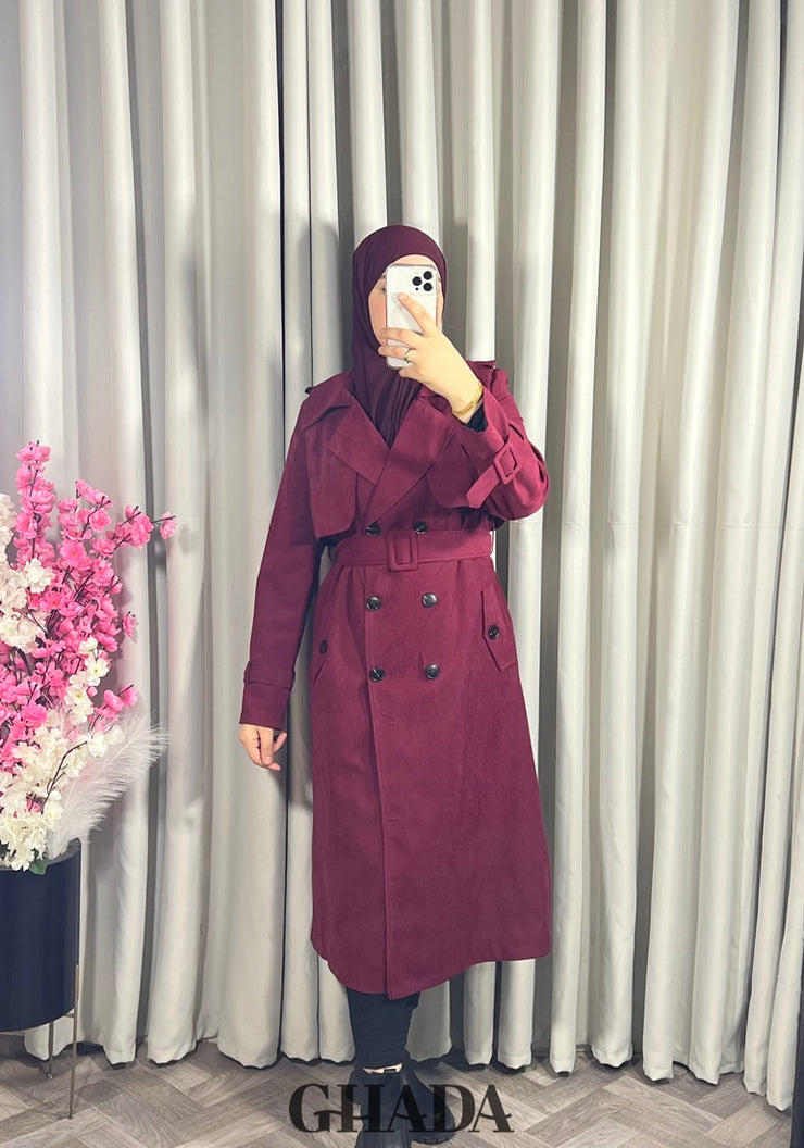 Trench-coat en bordeaux