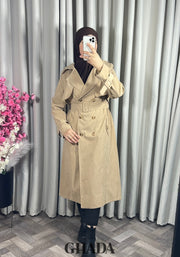 Trench-coat long en beige