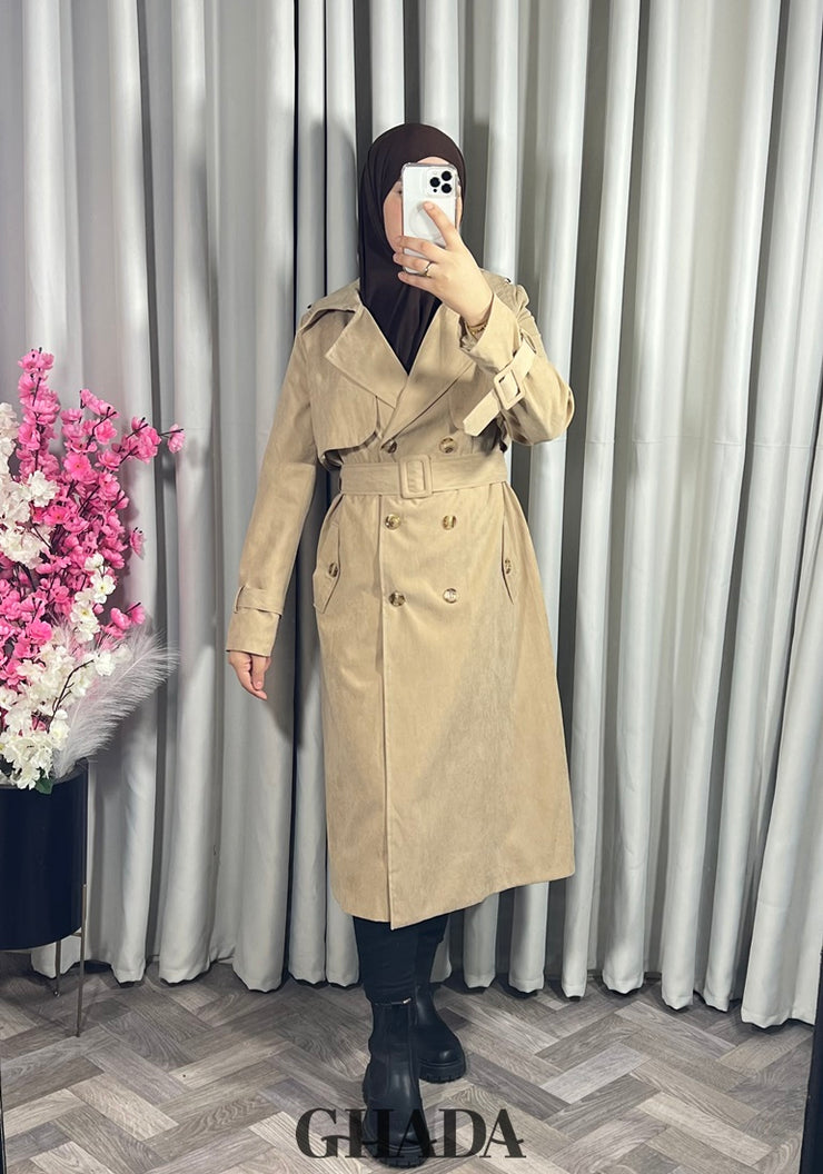 Trench-coat long en beige