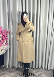 Trench-coat long en beige