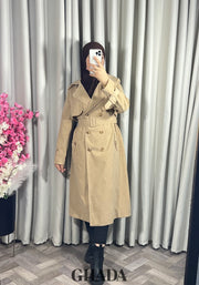 Trench-coat long en beige