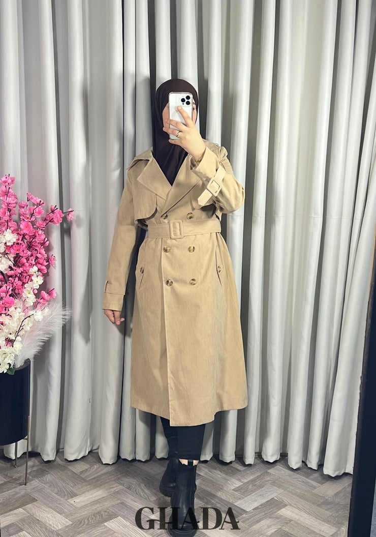 Trench-coat long en beige