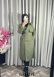 trench-coat en vert kaki