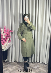 trench-coat en vert kaki