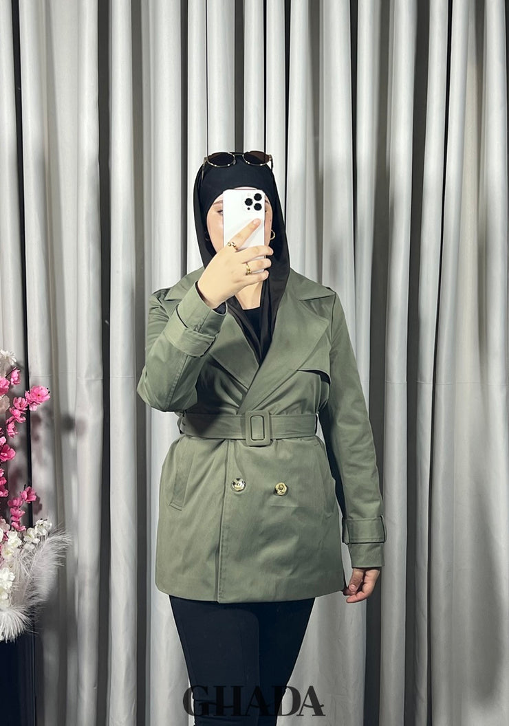 Trench-coat en vert kaki