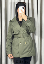 Trench-coat en vert kaki