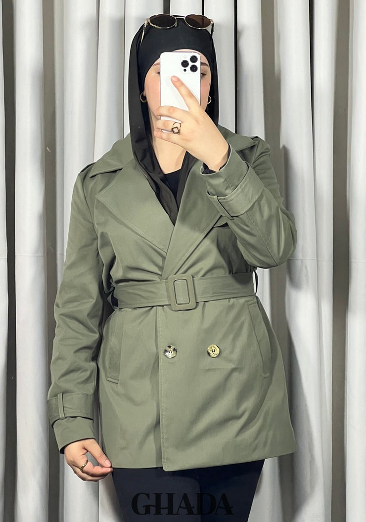 Trench-coat en vert kaki