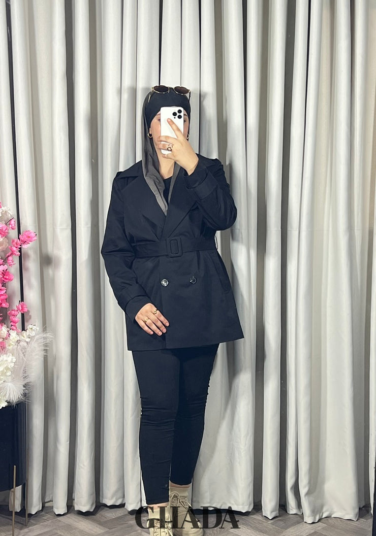 Trench-coat en noir