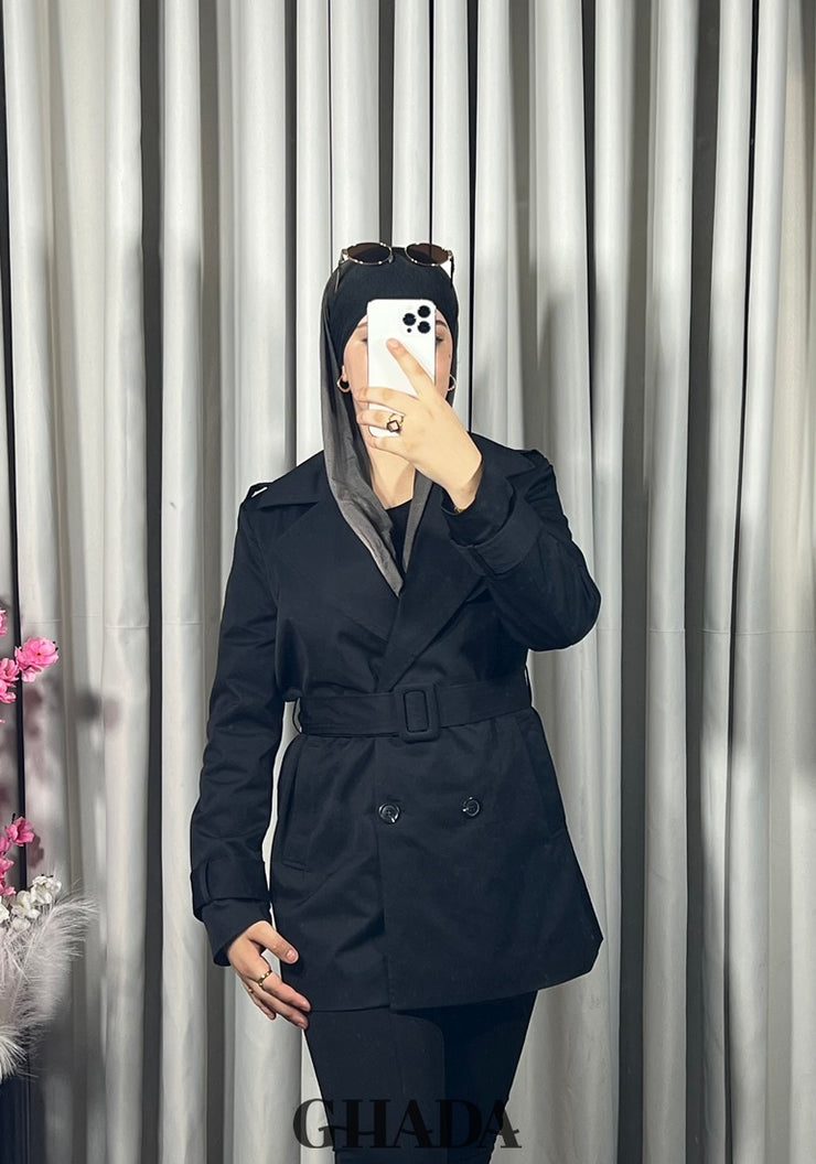 Trench-coat en noir