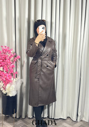 Trench-coat en simili cuir