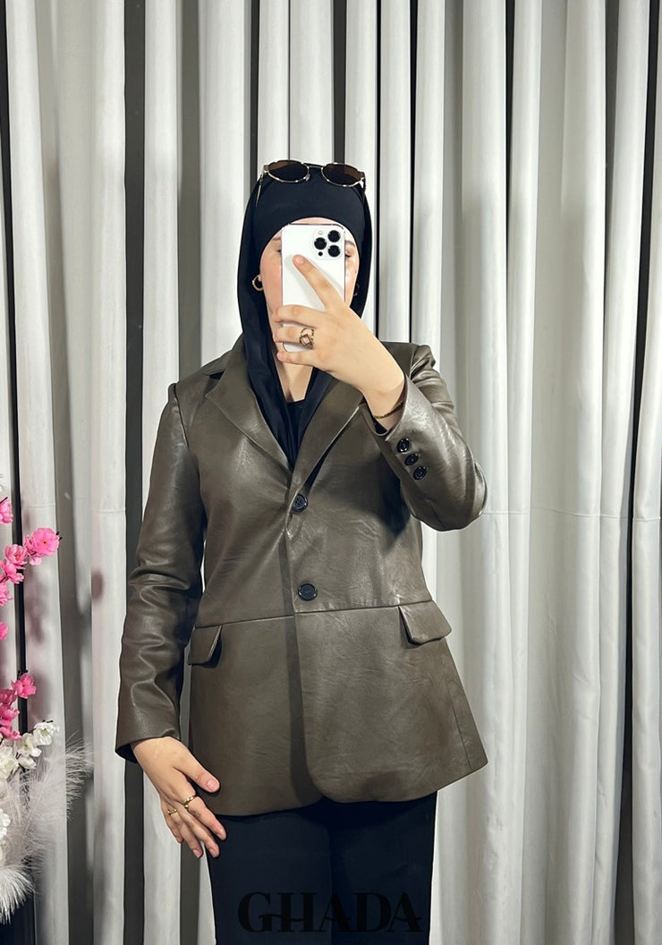 Veste en simili-cuir