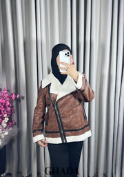 Perfecto en simili-cuir en camel