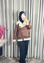 Perfecto en simili-cuir en camel