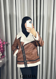 Perfecto en simili-cuir en camel