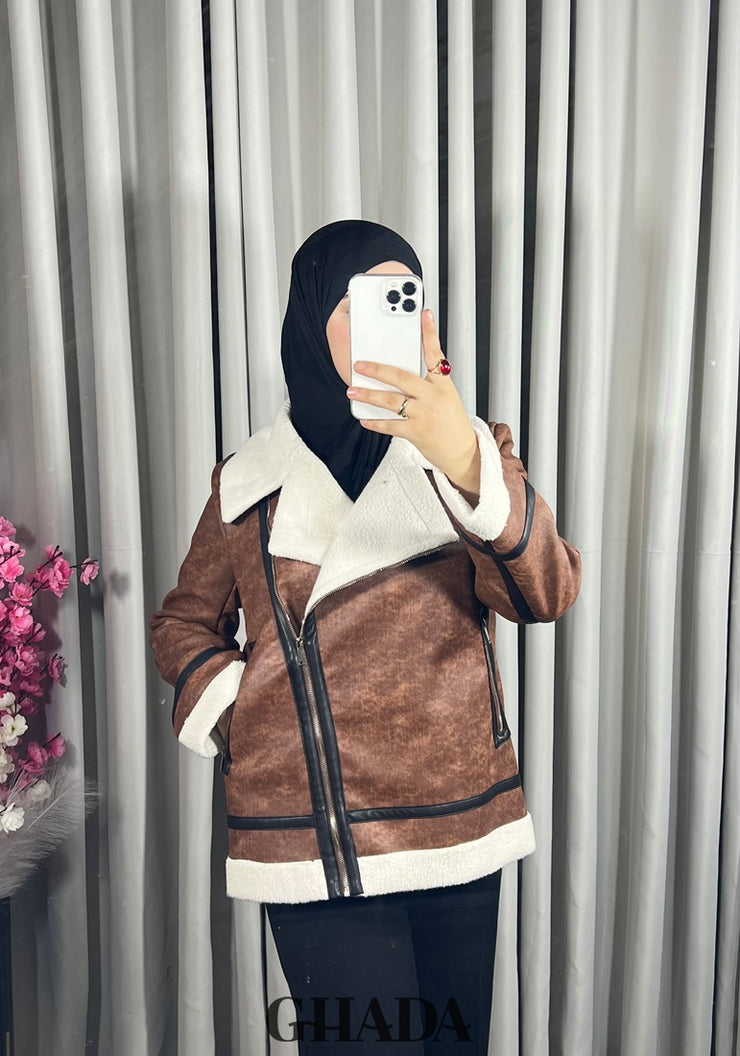 Perfecto en simili-cuir en camel