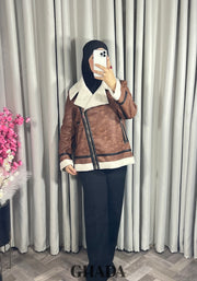 Perfecto en simili-cuir en camel