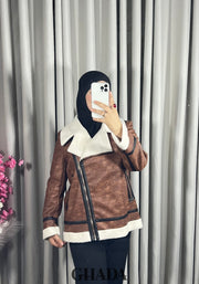 Perfecto en simili-cuir en camel